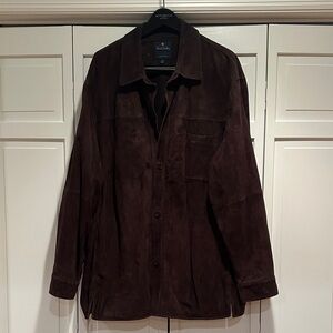 Mens’s Brooks Brothers Leather Suede Brown Shirt Jacket Coat